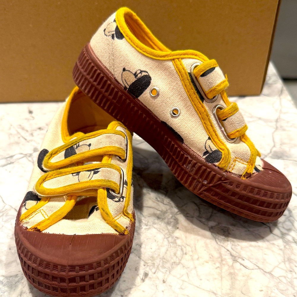 Bobo Choses Kids Sneakers collaboration with Novesta  - Yellow and Brown Doggie